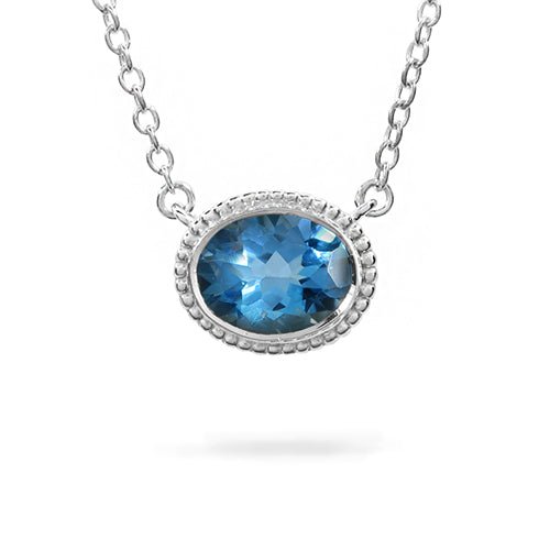 Blue Topaz Necklace, 925 Silver, Scorpio gem, Virgo Crystal, Christmas Gift  - Shop SilverStonesStars Necklaces - Pinkoi